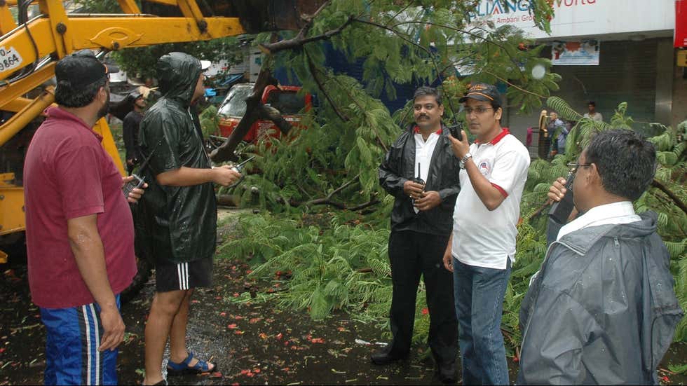 Hams operating during a disaster management operation in Mumbai (Shantanu Das BT, BCCL, Mumbai)