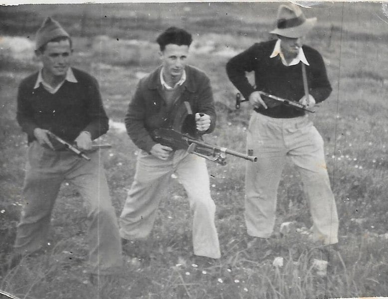 Palestinian Jews training with Stens in 1946