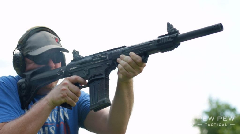 Video Review Omega Arms AR12 Budget AR Shotgun Pew Pew Tactical