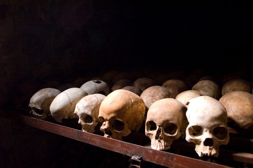 Human Skulls at Nyamata Memorial Site