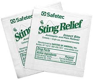 Safetec Sting Relief Wipe, 48 Count