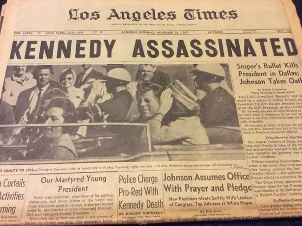 Kennedy Assassinated LA Times