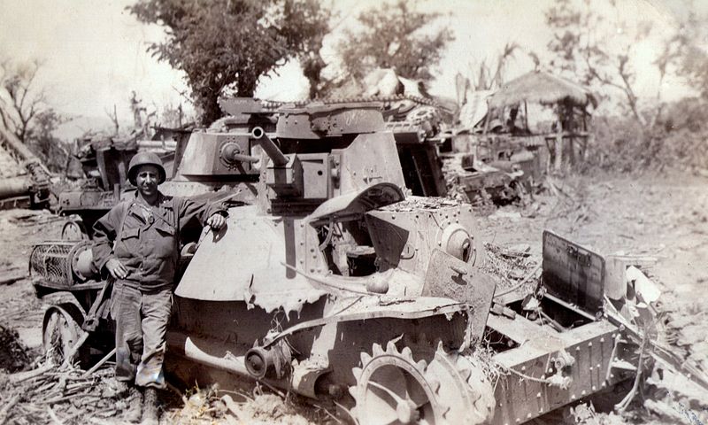 Vlug with destroyed Japanese tanks