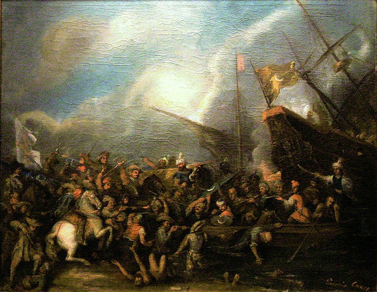 Turgut Reis landing on Malta by Eugenio Caxes