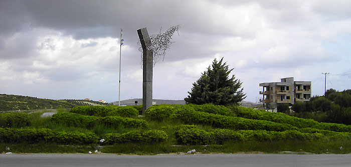 Marker indicating the spot where Kreipe was kidnapped