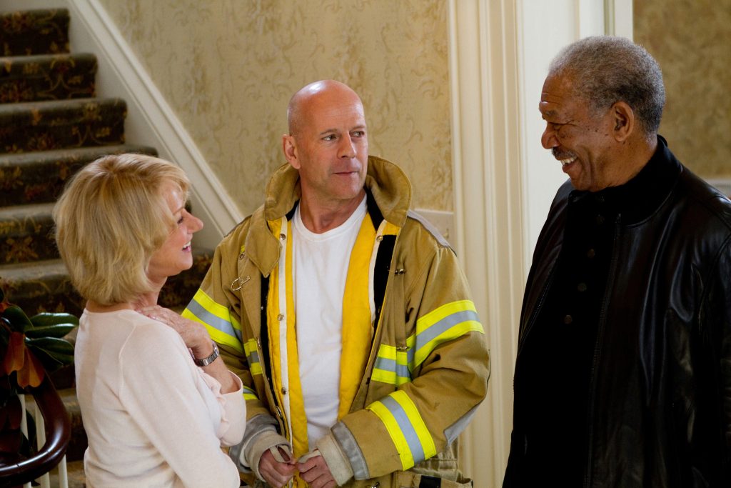 Helen Mirren, Bruce Willis, and Morgan Freeman in Red 