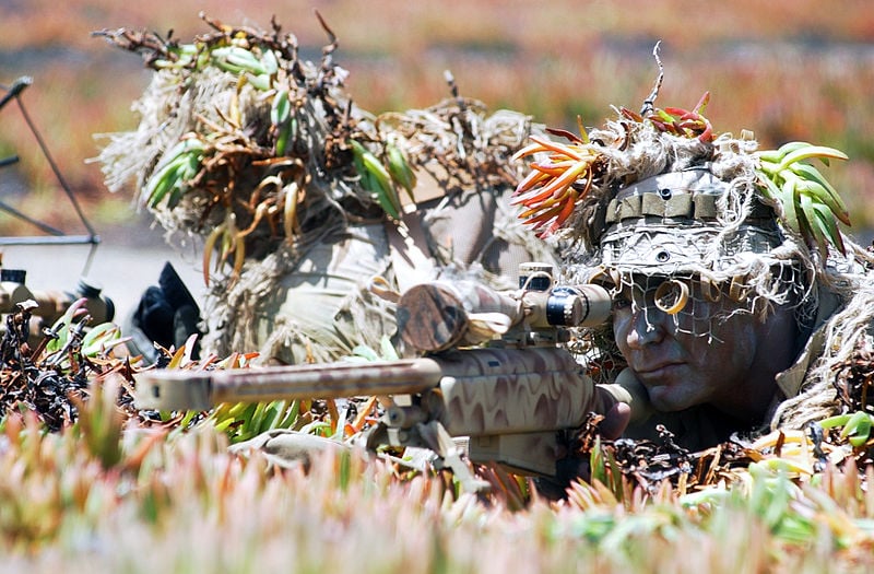 Navy SEAL sniper and spotter