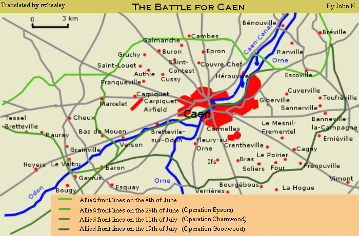 Battle for Caen map