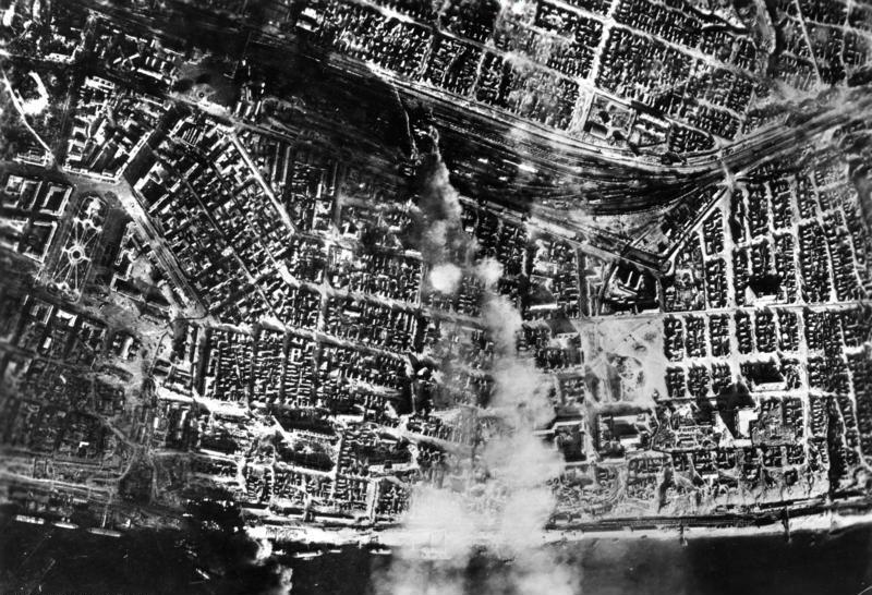 Smoke over Stalingrad after bombing by the Luftwaffe