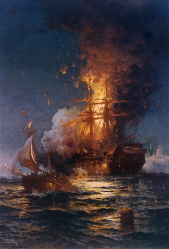 Burning of the Frigate Philadelphia in the Harbor of Tripoli by Edward Moran