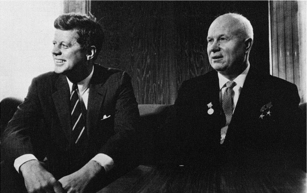 John F. Kennedy and Nikita Khrushchev