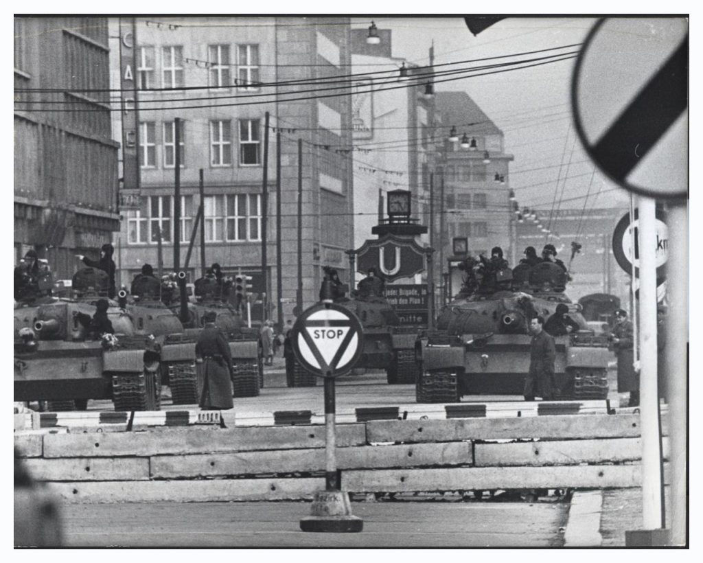 Soviet tanks near Checkpoint Charlie