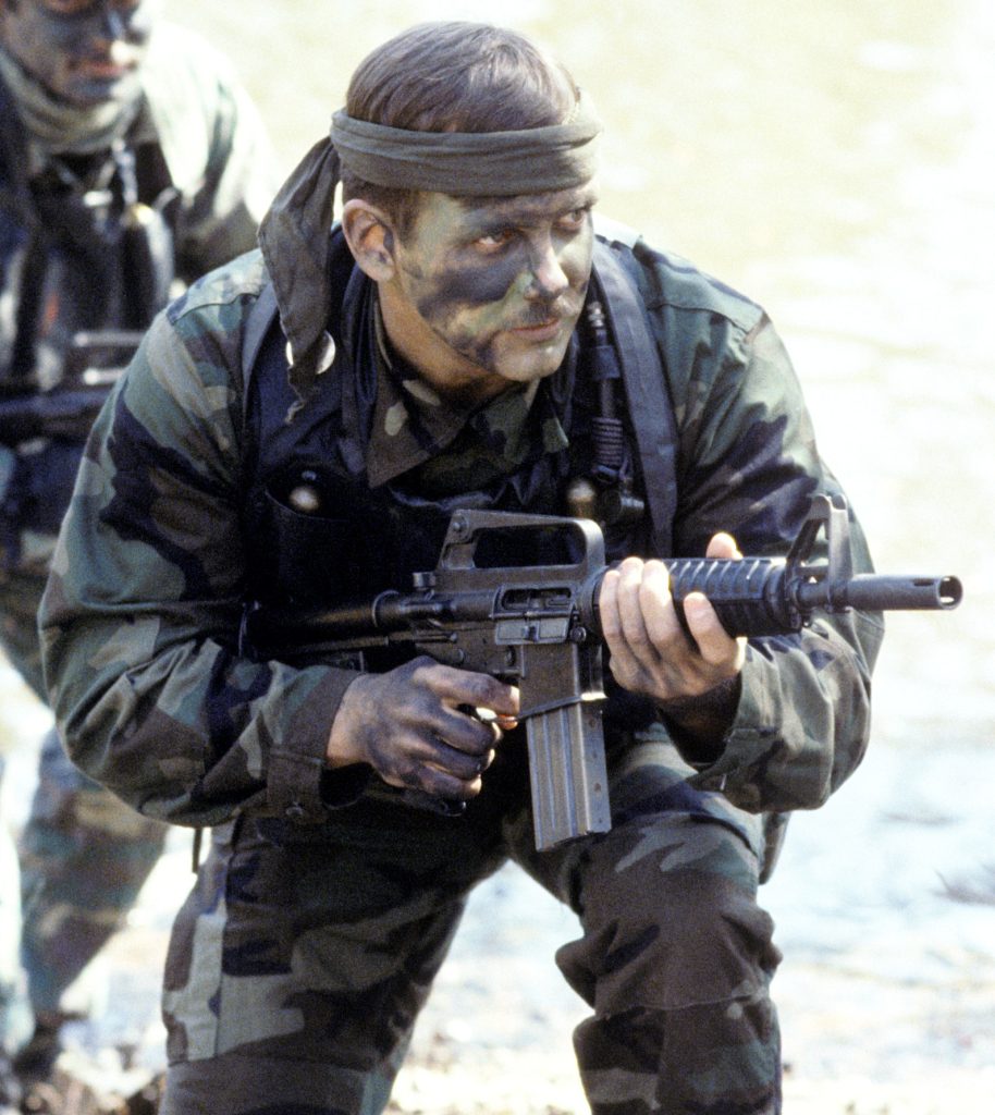 US Navy Seal with a Colt Commando