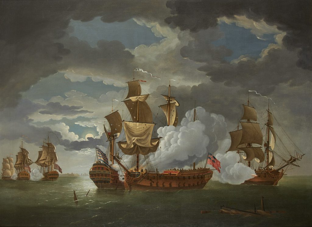 The action between the Serapis, capt. Pearson, the Countess of Scarborough, and Paul Jones’s Squadron