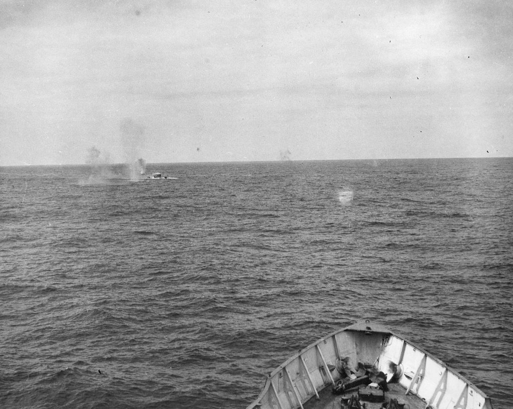 U-175 breaks the surface in 1943