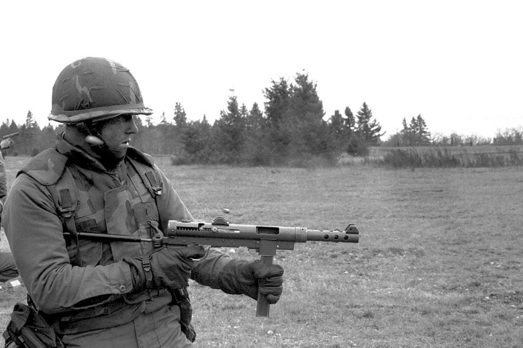 US Soldier with a Carl Gustav SMG