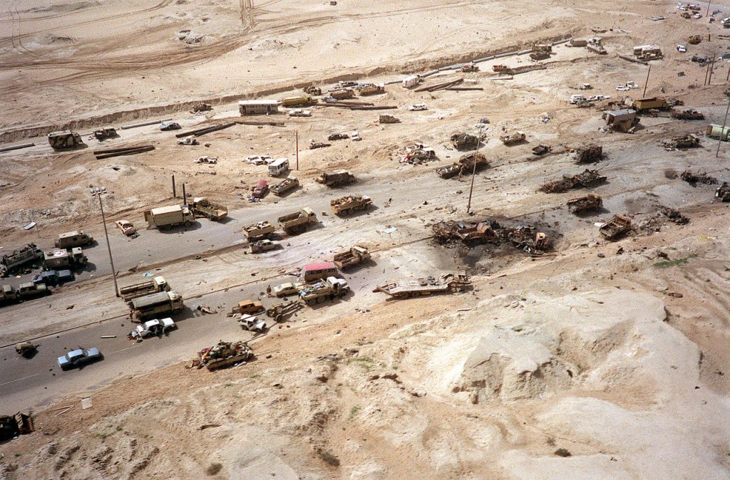 Abandoned vehicles during Desert Storm