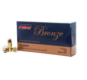 PMC Bronze .32 ACP 71 GR FMJ Ammunition