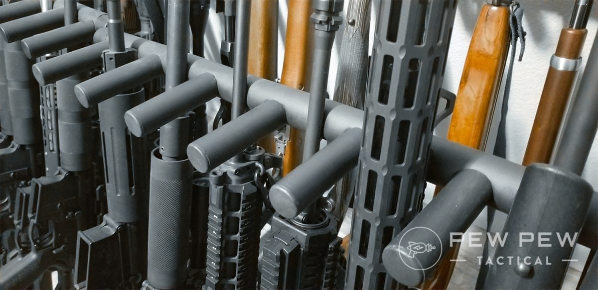 Guitar Rifle Rack close-up