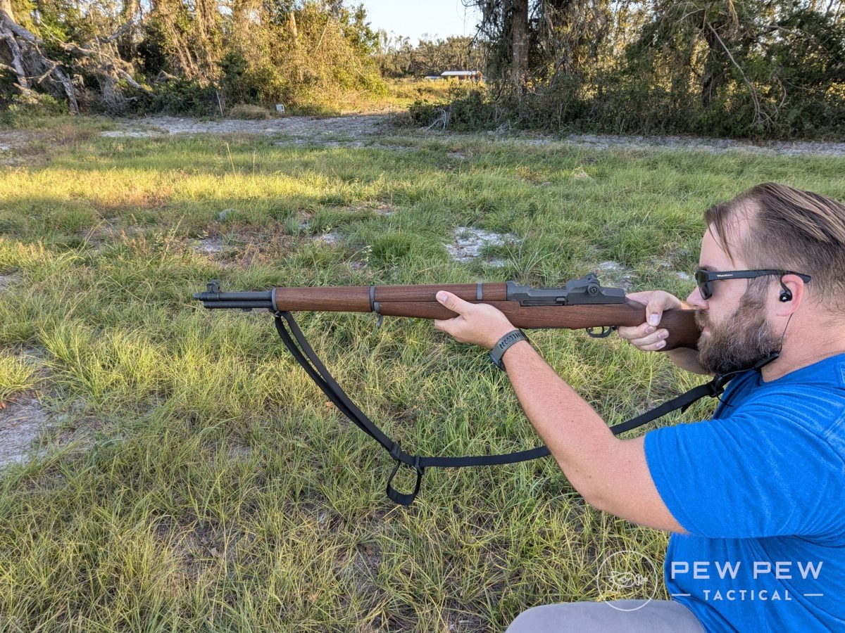 Travis shooting an M1 Garand