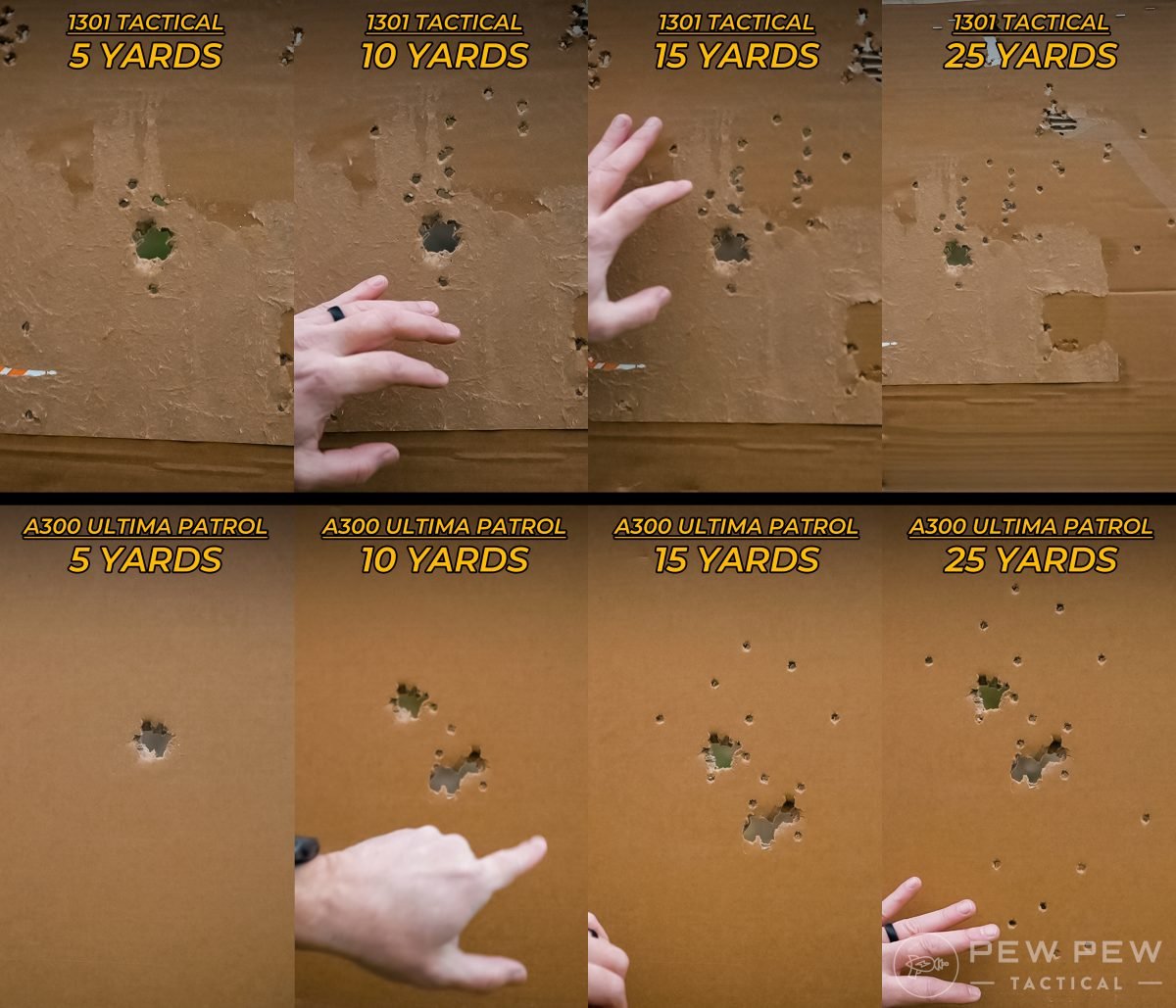 Beretta 1301 Tactical vs A300 Ultima Patrol patterns