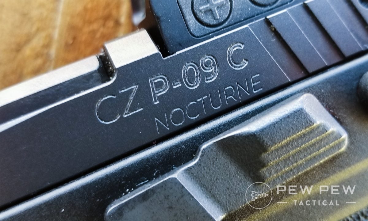 CZ P-09 C Nocturne engraving