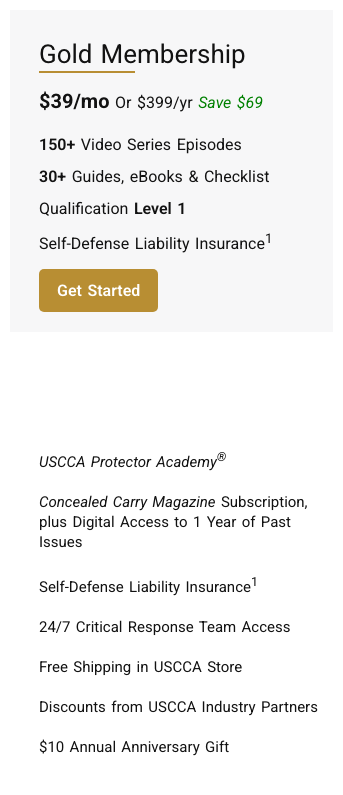 USCCA 2025 Gold Membership