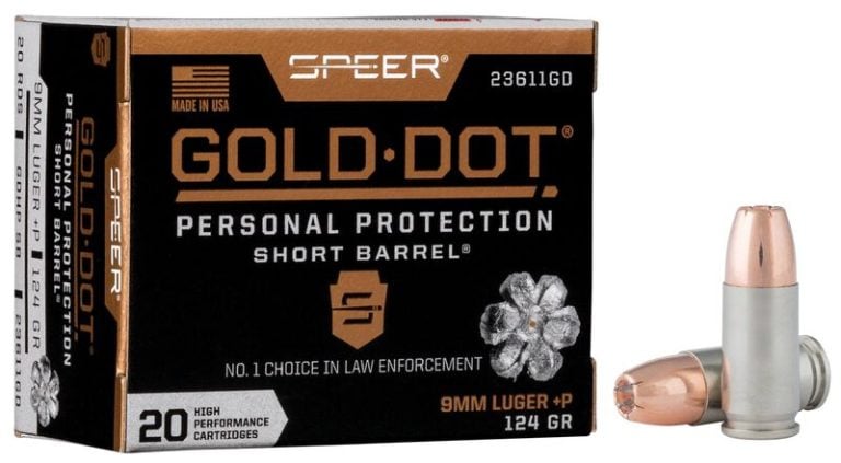 Product Image for Speer Gold Dot Short Barrel 9mm +P 124gr BJHP