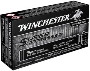 Product Image for Winchester Super Suppressed 9mm Ammo 147gr FMJ